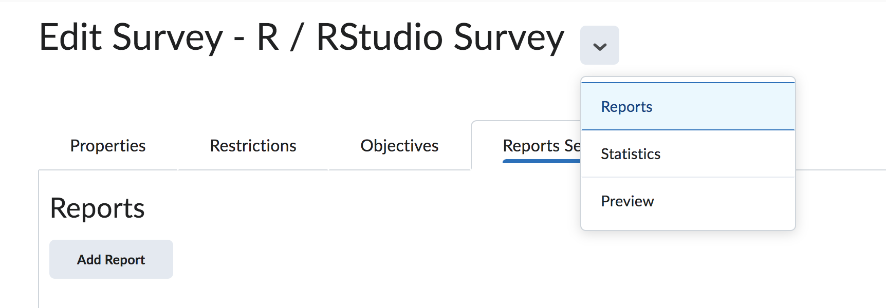 survey menu