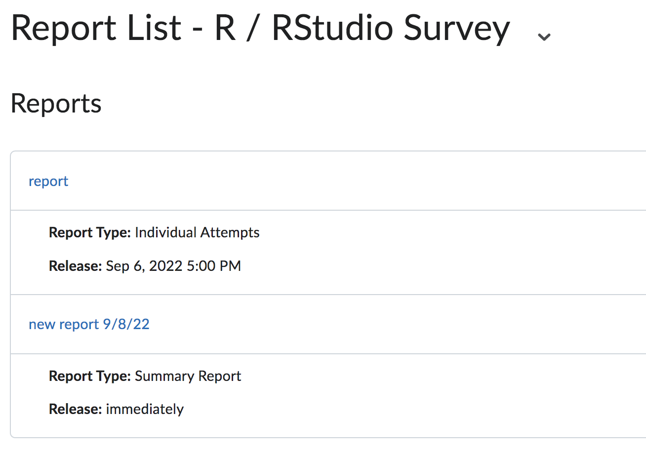 report list